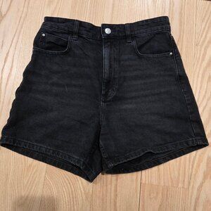 Zara High Waisted Black Jean Shorts